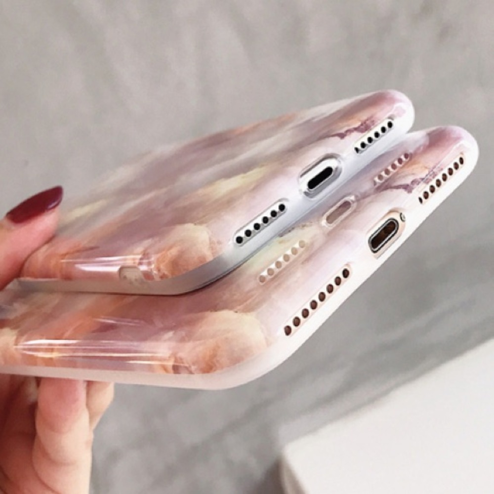 FINAL SALE iPhone 7/8 Case Pink Stone Marble - Picture 5 of 6